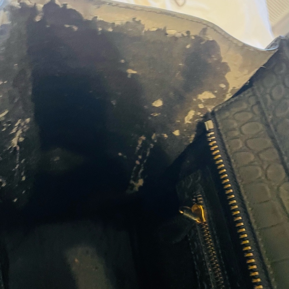 Celine Black Croc-Embossed BagCeline Crocodile Embossed Leather Bag - Picture 8 of 14